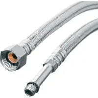 Invena Tuyau flexible en acier inoxydable Tuyau de pression pour robinetterie Tuyau 3/8 "x M10x1 (1/4") 60cm de longueur