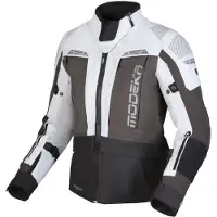 Modeka Hydron blouson textile moto étanche pour femme, gris clair/gris foncé/noir, 36