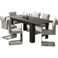 Dmora Marene - Table Extensible, 200x90x75h cm Noir Anthracite, Extensible