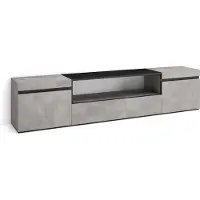 Skraut Home COZY Meuble TV, Banc Télé, 200x35x45cm, Pour les TV jusqu'à 80", Meubles de salon, Ciment