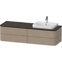 Duravit Happy D.2 Plus Meuble sous-vasque sur console suspendu, 1600x550 mm, 4 tiroirs, pour vasque à poser Position à droite, HP4973R7575