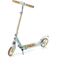 Meteor Kickscooter avec béquille, trottinette réglable en hauteur, trottinette pliable, trottinette de ville jusqu'à 100kg, trottinette avec amortisseurs avant et arrière, City California
