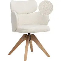 Beliani Chaise de salle à manger pivotante tapisserie beige clair dossier arrondi avec accoudoirs cuisine salle à manger style scandinave