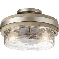 Kichler Lustre contemporain Grand Bank en acier gris antique et verre, 2 ampoules E27