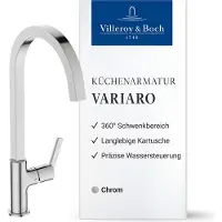 Villeroy & Boch Mitigeur de cuisine Variaro, haute pression, à économie d'eau – Chrome