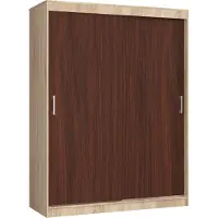 Akord Armoire Coulissante Mono Sonoma/Wengé 150X60X200