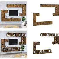 vidaXL Meuble TV mural chêne fumé bois composite - Meuble TV mural - Meubles TV sur pied - Meubles TV