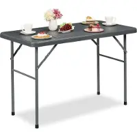 B2X Table de jardin ronde aspect rotin