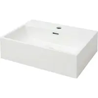 Syfax Vasque avec trou de robinet en céramique Blanc 51,5x38,5x15 cm