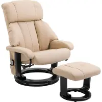 Fortuna Lai Fauteuil relax avec fonction inclinable, fauteuil de massage, fauteuil TV, fauteuil inclinable, chaise ergonomique avec repose-pieds, beige, 76 x 80 x 102 cm