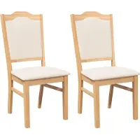 Syfax Chaises de salle à manger avec coussins (2 pcs) bois massif caoutchouc