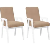 Syfax Chaises de salle à manger avec coussins (2 pcs) bois massif blanc caoutchouc