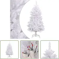 The Living Store Arbre de Noël artificiel pliable avec support blanc 150 cm