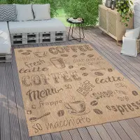 Paco Home Tapis d'extérieur résistant aux intempéries Balcon Cuisine Motif moderne Avec inscription Dimensions 80 x 250 cm
