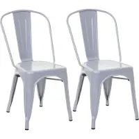 Mendler 2x chaise de bistro HWC-A73, chaise empilable, métal, design industriel gris