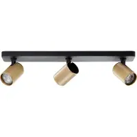 Brilliant Marty LED Projecteur de plafond à 3 flammes - Spots GU10 orientables, intensité lumineuse variable en blanc chaud, ampoules LED incluses, 345 lumens, noir/or mat