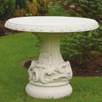 Casa Padrino Table de jardin baroque Blanc Ø 87 x H. 78 cm - Meubles de jardin baroques