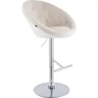 CLP Tabouret de bar moderne, revêtement en velours, réglable en hauteur, pivotant, rembourré, repose-pieds, structure en métal