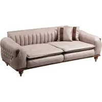 Xl Moebel Gmbh Designer Sofagarnitur 3+1 Sitz JV Möbel Couchtisch Sofabezug Textil Braun Holz