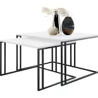 Mirjan 24 Lot de 2 tables basses PTYSIA - noir / blanc arctique