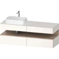 Duravit Collection One Meuble sous-vasque sur console, 2 tiroirs, découpe à gauche, 1600x550x600mm, niche en chêne mamelonné, QA4777055840000