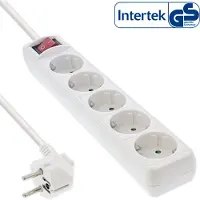 InLine 16451G Multiprise, 5x contact de protection, avec interrupteur, 1,5m, blanc
