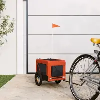 Prolenta Remorque de vélo exclusive - pour chiens, couleurs orange et noir. Fabriquée en tissu Oxford et en fer