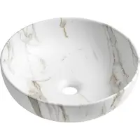 Hak RONDANE lavabo à poser,céramique,41cm, Bianco carrara