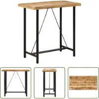 The Living Store Table de bar 110x55x107 cm bois massif mangue et fer