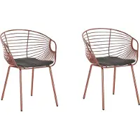 Beliani Ensemble de 2 chaises de salle à manger Hoback en cuivre Lumarko