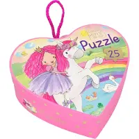 Depesche Puzzle Princess Mimi dans une boîte en forme de cur, 25 pièces