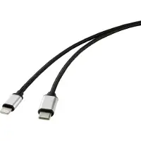 Renkforce Câble de connexion USB pour téléphone portable [1x USB 3.0 mâle C - 1x Apple Lightning mâle] 1.00 m Black (RF-4353446)