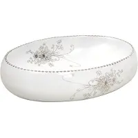 vidaXL Vasque à poser Blanc Ovale 59x40x15 cm Céramique