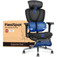 FlexiSpot Chaise de bureau ergonomique C7DG-Lite-V2 gris foncé, appui-tête 3D, dossier réglable