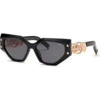 Philipp Plein Spp174s Plein Icon Edge Woman Sunglasses Noir Smoke/CAT3 Femme