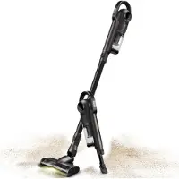 TurboTronic Aspirateur sans fil - IQ9 - aspirateur balai et à main sans fil 2-en-1, puissance d'aspiration 10 kPa, jusqu'à 35 min d'autonomie, sans sac, brosse de sol avec LED Noir