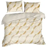 Design 91 Literie microfibre 220x200 Aggie crème beige géométrique D91 A