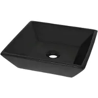 Syfax Lavabo Céramique carré Noir 41,5 x 41,5 x 12 cm