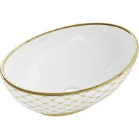 Mexen Elza lavabo pour plan de travail 40 x 33 cm, décor blanc/or (21014009)