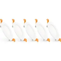 LEDKIA Dalle Led 6w Ronde Superslim Coupe Ø 110 Mm (Pack 5) 5000k Blanc Froid