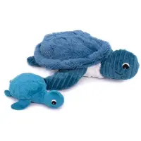 Les Deglingos Peluche Ptipotos tortue maman/bébé bleue