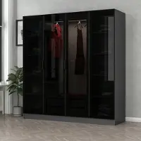 Skye Decor , Kale - 6090, armoire, anthracite, 100 % PANNEAUX DE PARTICULES MÉLAMINÉS, 180 x 52 x 210 cm