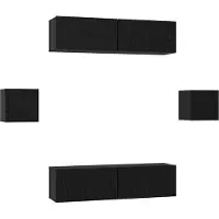 Syfax Ensemble meuble TV 6 pcs Chêne noir Bois d'ingénierie