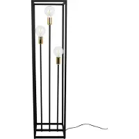 Light11 HOME Abat-jour Lampadaire Moderne CAGE Light-Home - Lampe sur pied pour le salon - Lampe industrielle élégante - Noir et Argent - 130x30x25 cm