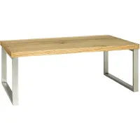 Haku Structure de table basse en acier inoxydable - 100x60x38 cm - Marron/MDF