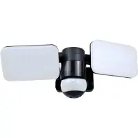 Elro Lf70 Duo Lampe D'extérieur Led Avec Détecteur De Mouvement - 2 X 10 W - 1200 Lm - Ip54 Étanche - Noir