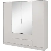 Bettso Armoire moderne LYKE pour le salon avec miroir Beige