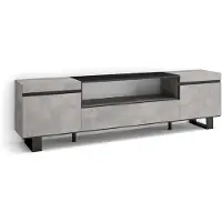 Skraut Home COZY Meuble TV, Banc Télé, 200x35x57cm, Pour les TV jusqu'à 80", Ciment