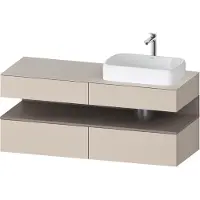 Duravit Collection One Meuble sous-vasque sur console, 2 tiroirs, 2 coulissants, découpe à droite, 1400x550x600mm, niche basalte mat, QA4766043830010