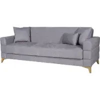 Dmora Nogara - Canapé-lit 3 Places, 222x88 cm Gris, Coffre